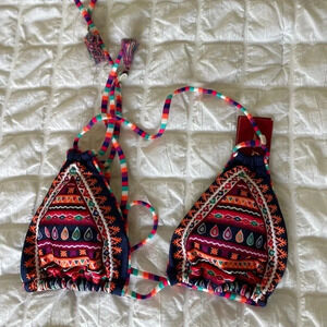 Tigerlily Monos embroidered boho bikini top